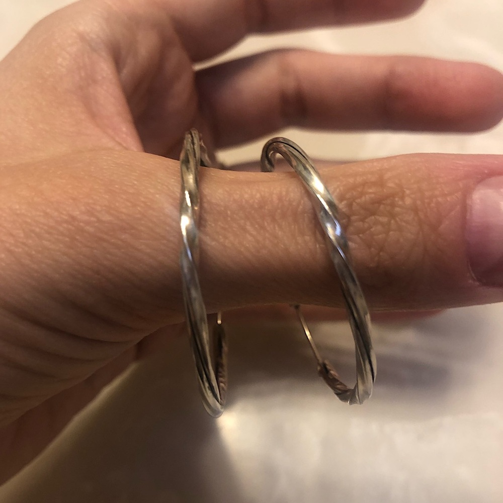 Silver hoop earrings (925 silver 100%)